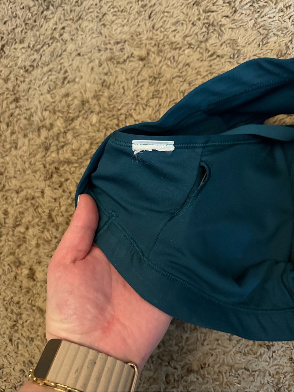 Gymshark Teal Sports Bra with White Logo - Picture 3 of 3